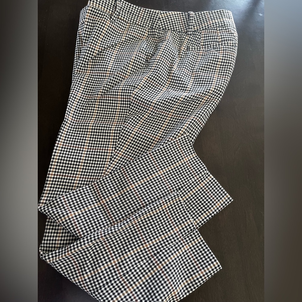 Talbots Black and White Checkered Hampshire Ankle Pants